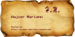 Hajzer Mariann névjegykártya