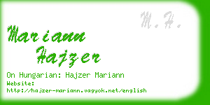 mariann hajzer business card